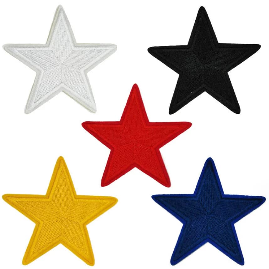 10 pezzi 9,4 cm grande stella ricamata patch ferro da cucire su abbigliamento borsa per cappelli materiale per la riparazione di scarpe confezione regalo per telefono accessorio decorativo