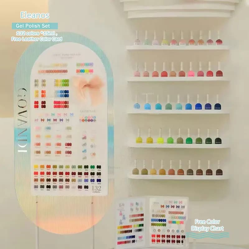 Godandri 132 Set di smalti per unghie in Gel colorato con tabella dei colori Set di smalti Gellak Soak Off Gel UV Polish Nail Art Salon 15ML