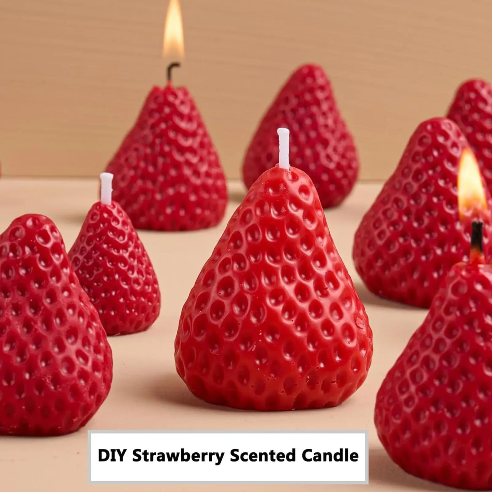 3D Strawberry Silicone Mold Scented Candle Soap DIY Molds Jelly Mould For Resin Craft Cake Decoration Chocolate Ice Cube Plaster