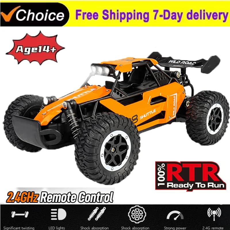 Monster Truck Telecomandato in Scala 1:16, Alta Velocità 20KM/H, Auto RC Fuoristrada con Luci LED per Adulti e Bambini, Regalo Durevole Pronto all'Uso