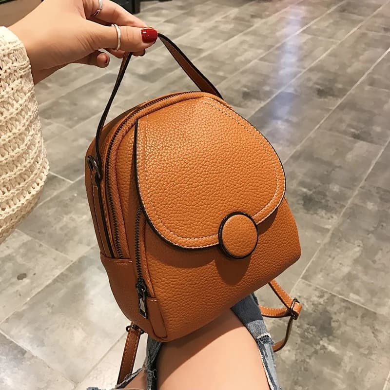 Mini zaino con patta, borsa a cupola a tracolla convertibile casual, zaino con manico superiore in ecopelle (7,87 * 9,06 * 3,15) pollici