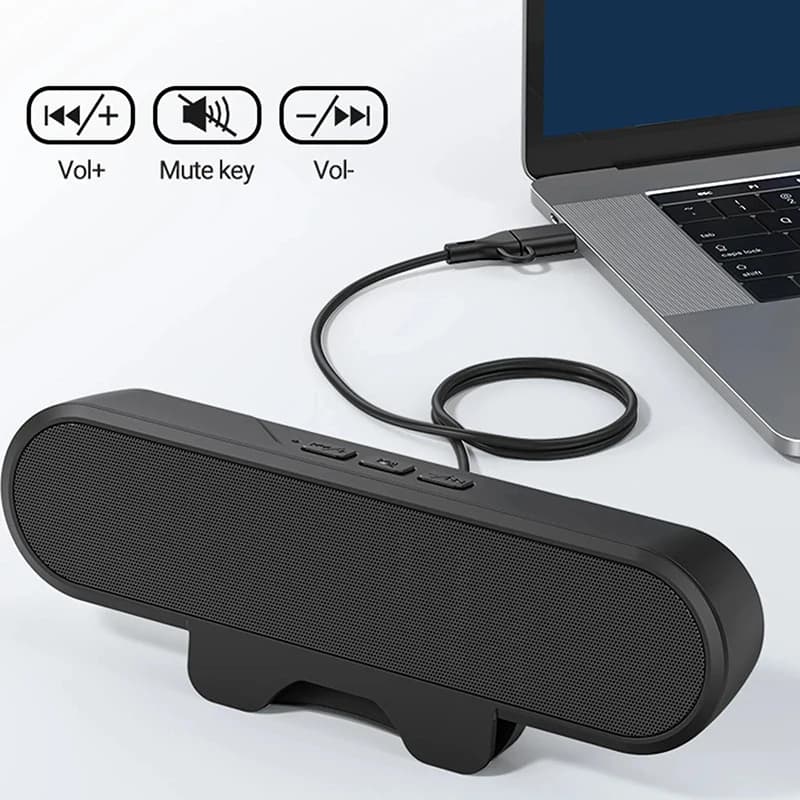 Mini Soundbar Altoparlante Portatile USB Cablato per Computer TV PC Laptop Desktop Subwoofer Cassa Audio Musica