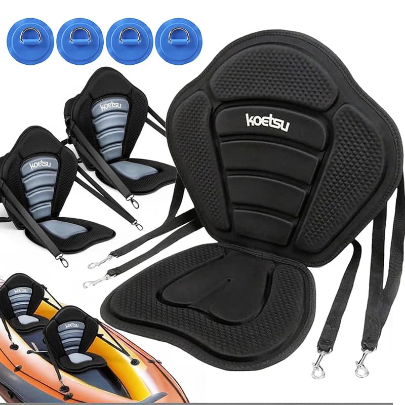 Kayak Seat Adjustable EVA Backrest Paddle Board Cushion SUP Foldable Chair Inflatable Boat Canoe Accessory Water Sports Pad