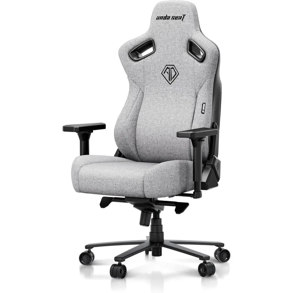 Sedia da Ufficio Ergonomica con Braccioli 4D e Schienale Regolabile, in Tessuto di Lino, Adatta per Lavoro al Computer o Gaming (Grande, Grigio Cenere)