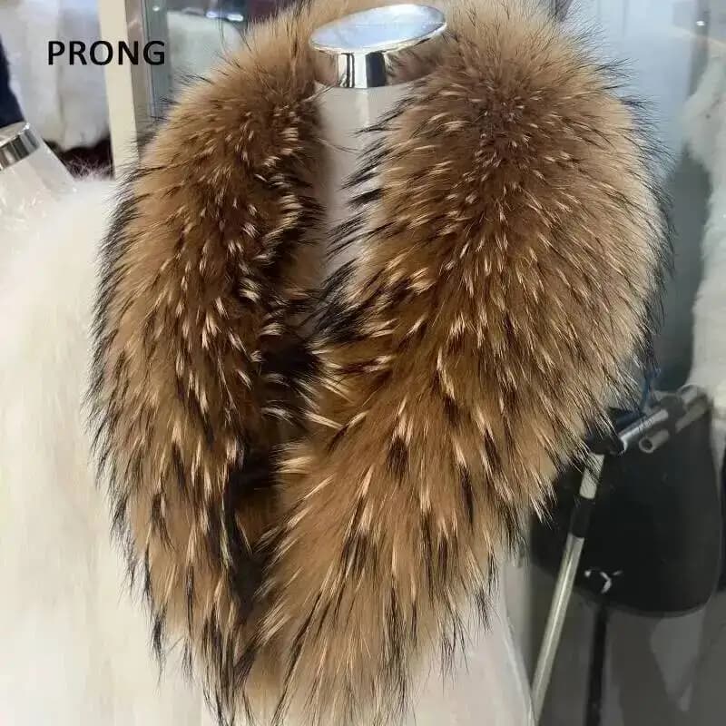 Collo di pelliccia di procione naturale Sciarpa di pelliccia vera Donna Inverno Scaldacollo di lusso Scialle di pelliccia Avvolge Sciarpe Cappotto da uomo Giacca Colletti pelosi