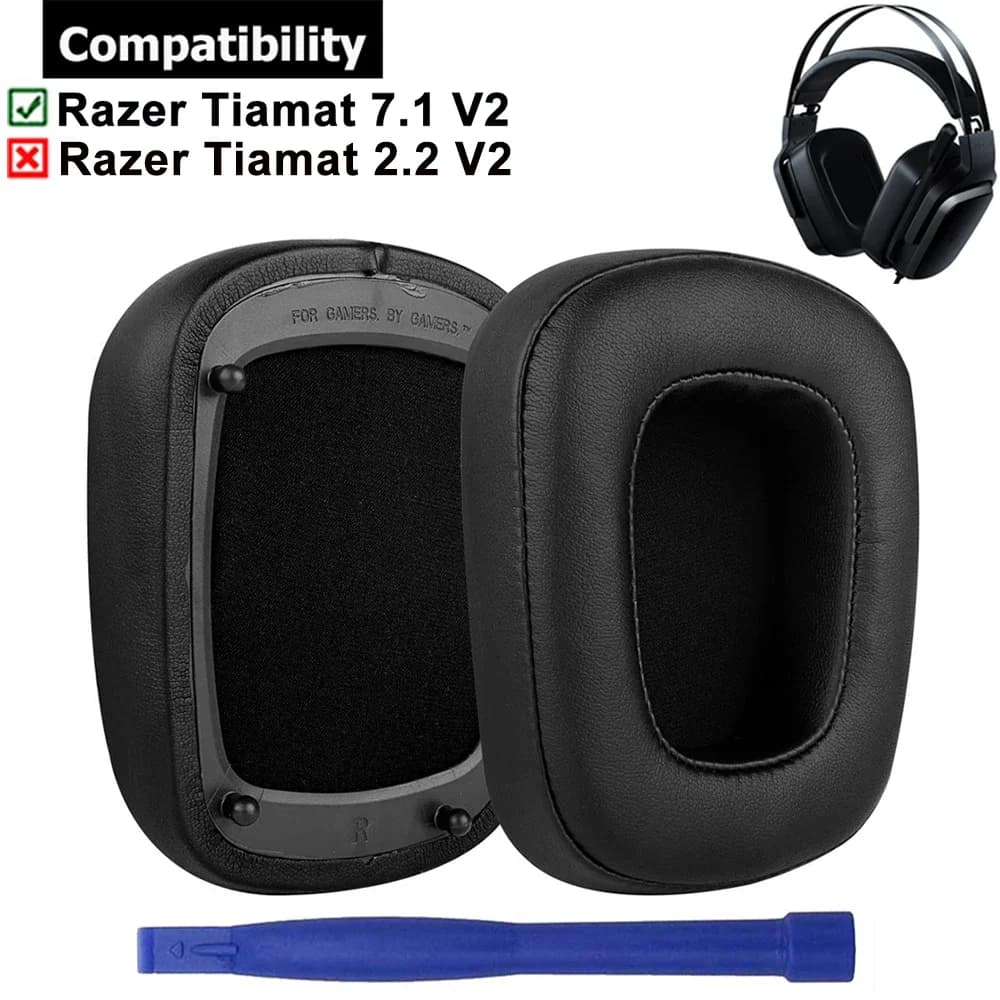 Sostituzione QuickFit Proteine PU Cuscinetti auricolari Tazze di copertura Cuscinetti Parti di riparazione per cuffie Razer Tiamat 7.1 V2 Cuffie