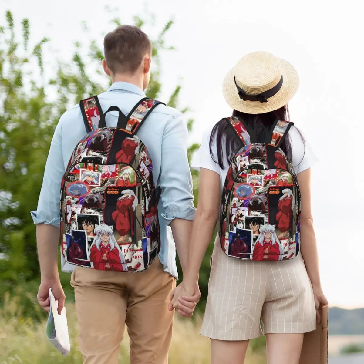 Manga Kimono Inuyasha Sesshomaru Student Backpack School Bag Hiking Travel Daypack for Men Women Bookbag Shoulder Bags