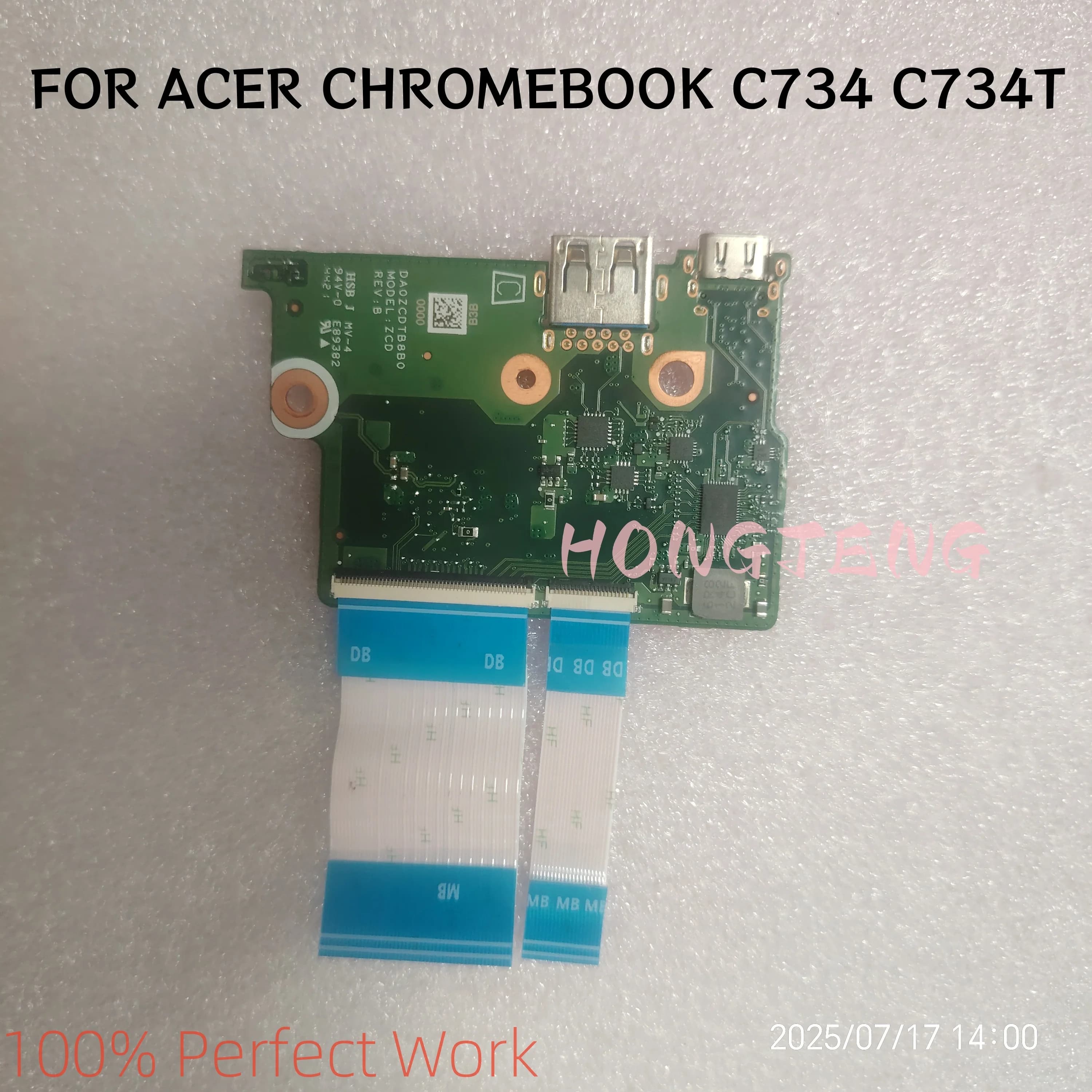 Per ACER CHROMEBOOK C734 C734T DA0ZCDTB8B0 Scheda USB TYPE-C con cavo Testato Spedizione Veloce