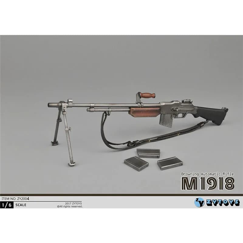Modello in Plastica in Scala 1/6 della Mitragliatrice Automatica M1918 Browning dell'Esercito USA della Seconda Guerra Mondiale, Action Figure da Collezione