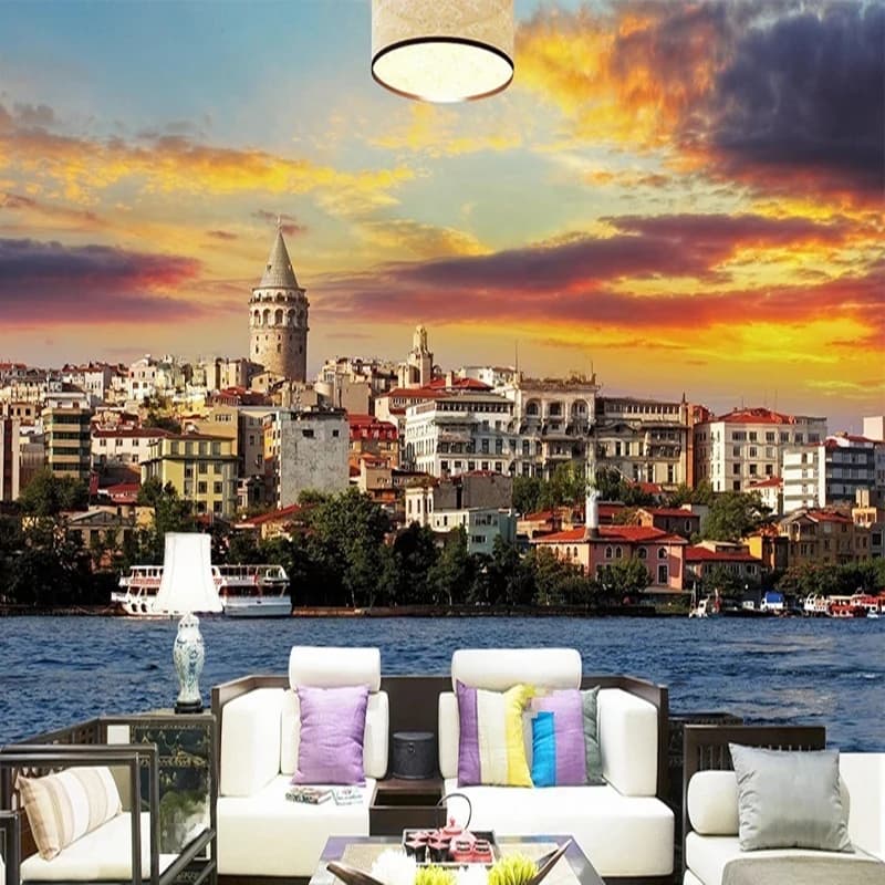 Personalized Parade Card with Photo, Modern Style, Urban Buildings, 3D Wall Art Stereo, TV Background, Sofa, Living Room, Bedroom