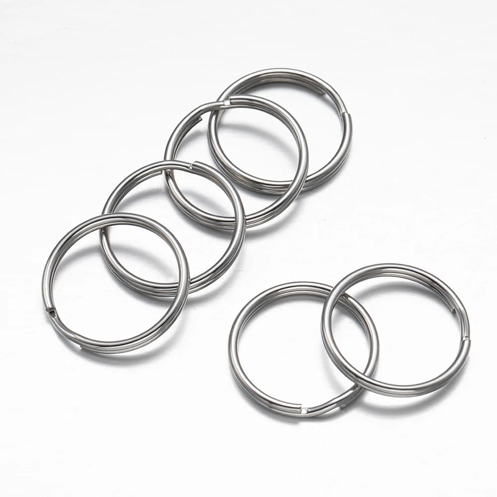 50pcs/Lot 12/15/25/28/30mm Stainless Steel Keyring For Keychain Bulk Keyholder Key Chain Ring Accessories Jewelry Making Crafts