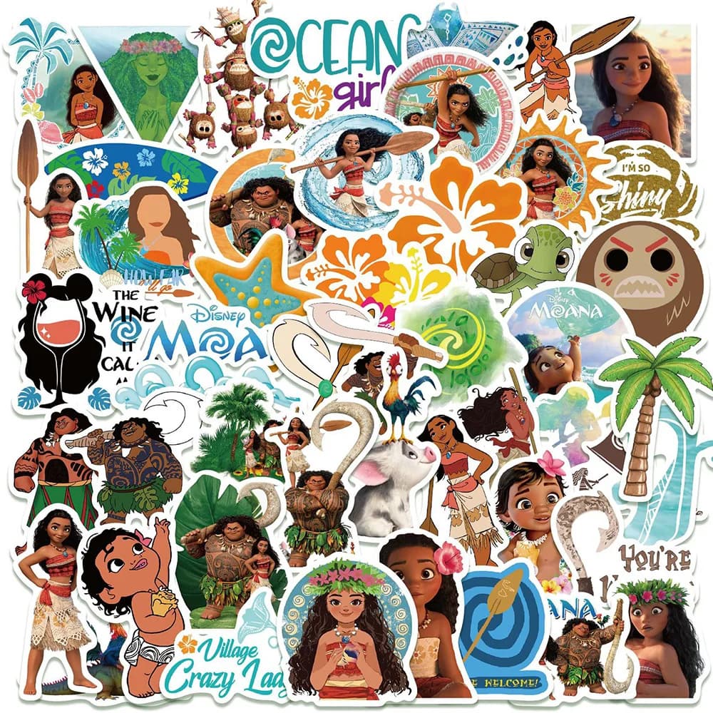 10/30/50pcs Disney Cartoon Movie Moana Adesivi per il Computer Portatile Notebook Skateboard Tablet Impermeabile Per Bambini Decalcomanie Giocattolo Classico