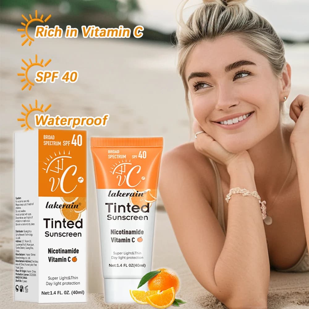 2 pcs sunscreen whitening vitamin C SPF40 + body protection sun lotion protection original face concealer solar foundation