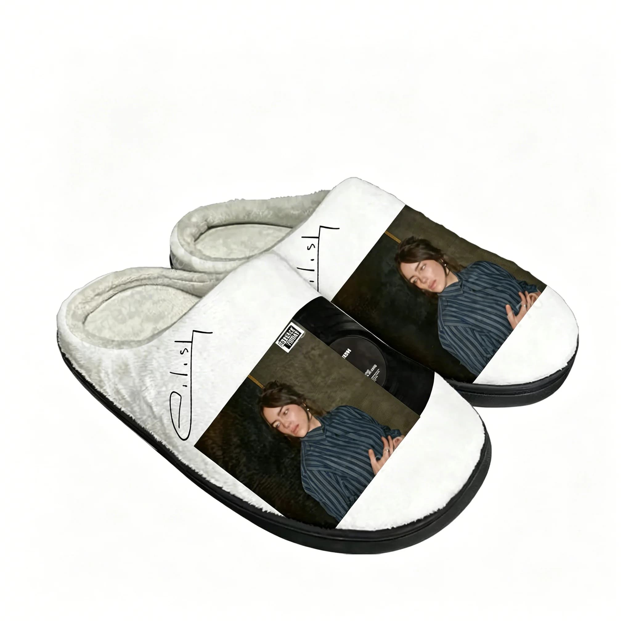 Billie Eilish Cotton Slippers High Quality Mens Womens Youth Boy Girl Plush Bedroom Keep Warm Shoes Customized Thermal Slipper