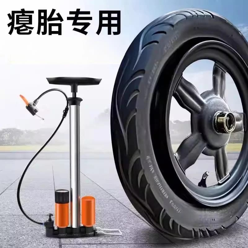 Dual Cylinder High Pressure Air Pump, Portable Manual Tire Inflator, Heavy Duty Bike Pump for , Motorcycle, E-Bike, Bicycle