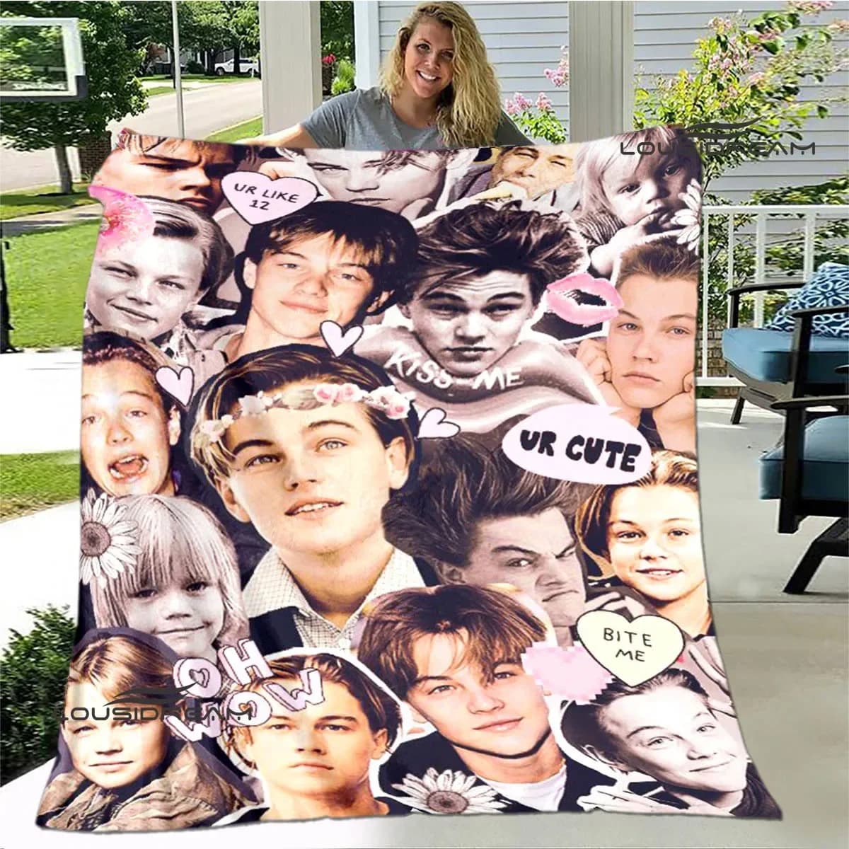 Titanic Leonardo DiCaprio printed blanket Warm blanket soft and comfortable home travel bed blanket picnic blanket birthday gift