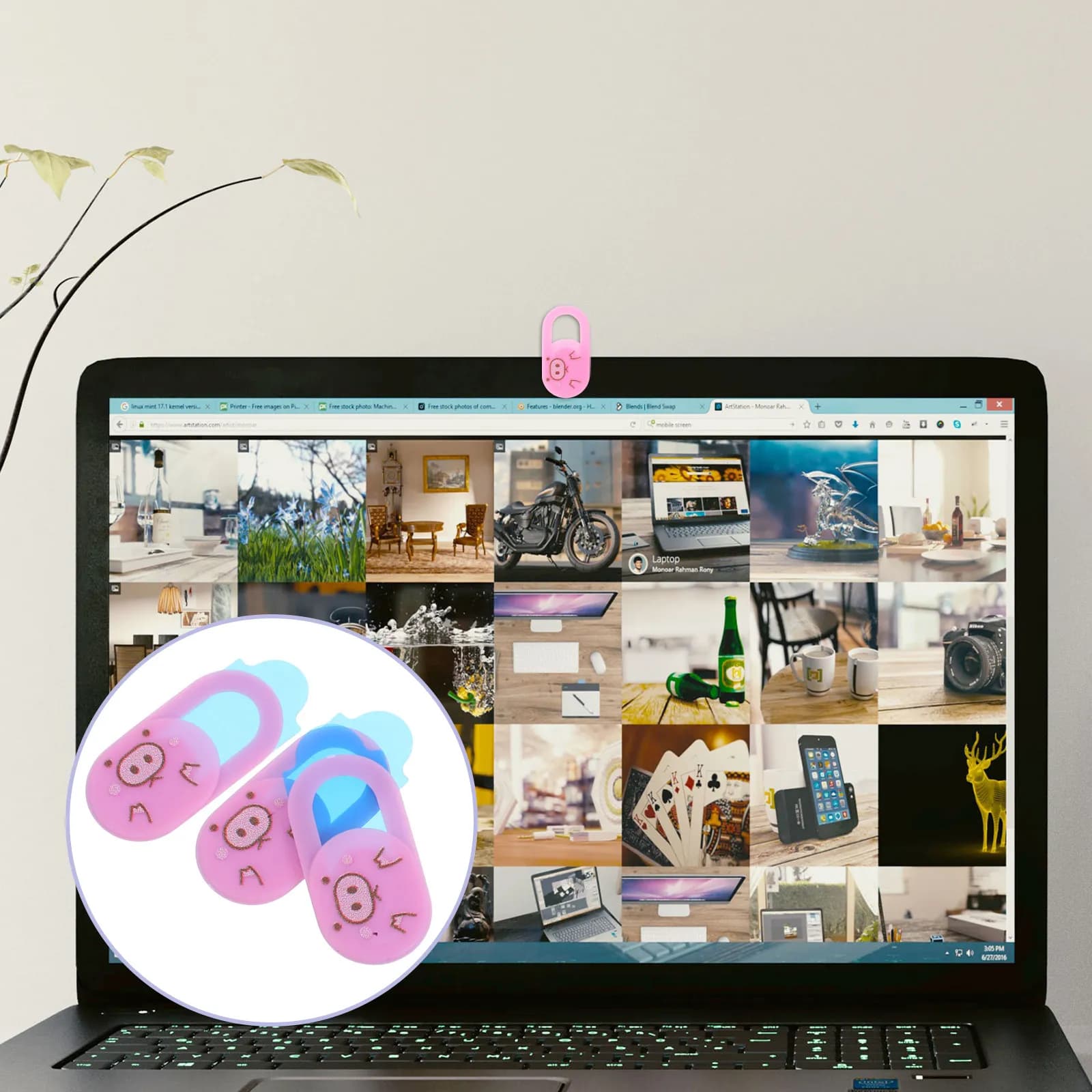 Set di 3 Coperture Scorrevoli per Webcam, Protezione Privacy Ultra-Sottile, Adesive, per Dispositivi Portatili