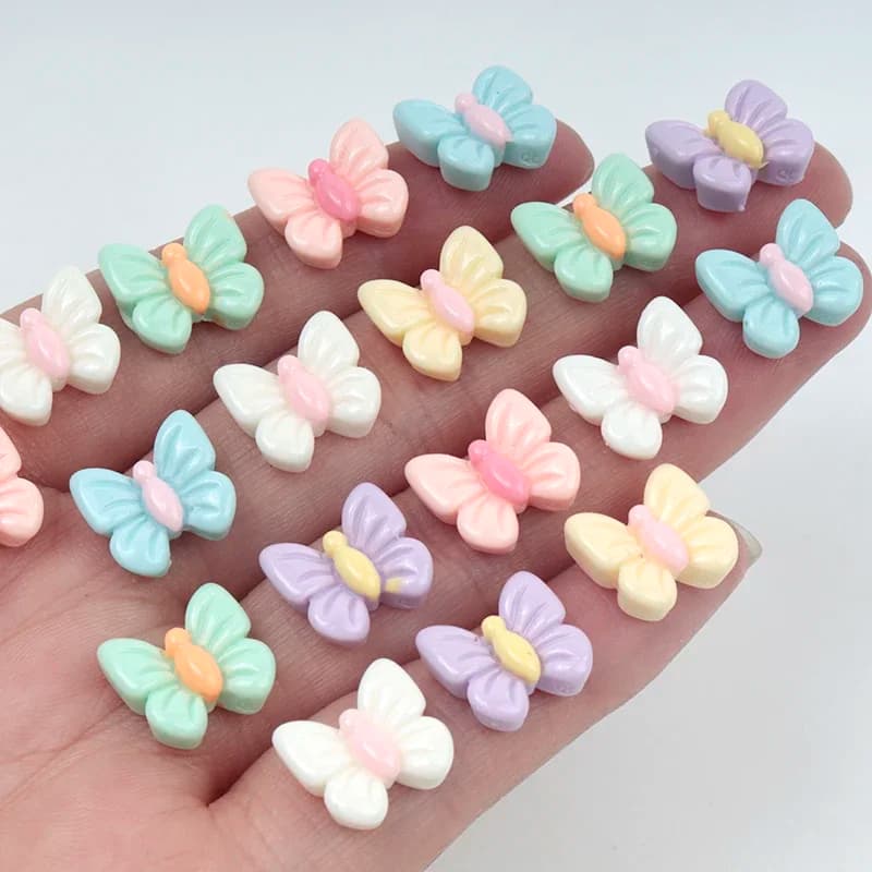 30 Pz/300 pz Farfalla In Resina Piatto Scrapbooking FAI DA TE Telefono Deco Parti Tornante Accessori Decorazione Per Bambini Miglioramento Delle Unghie