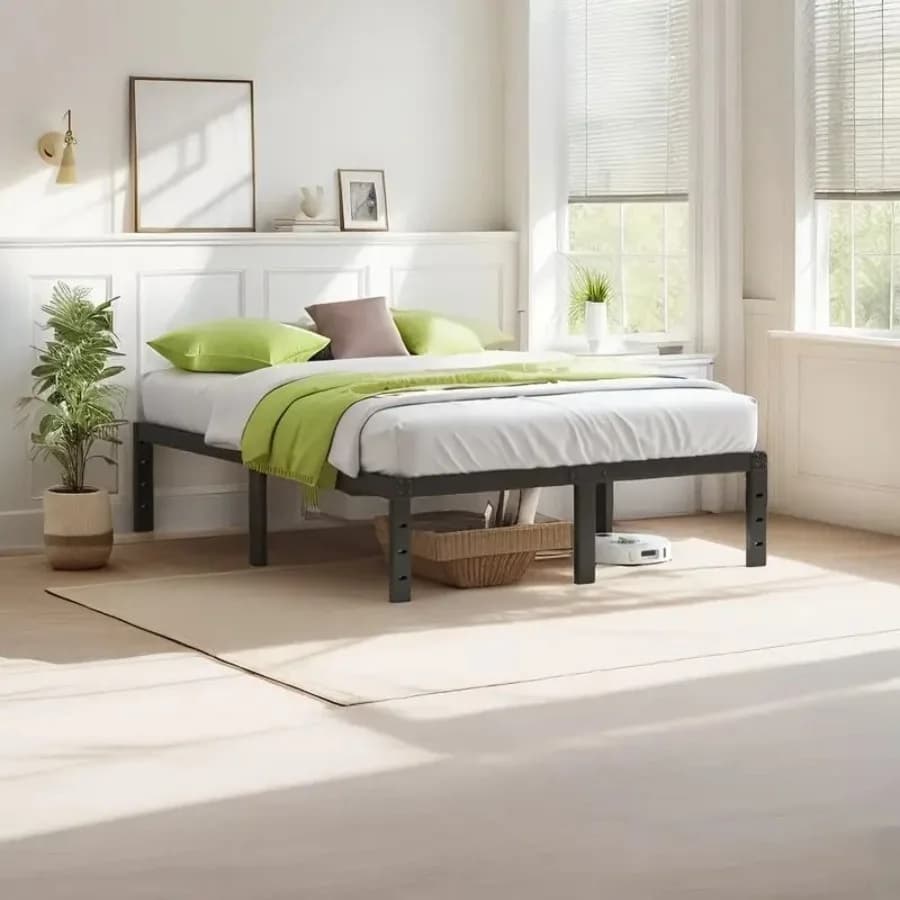 Struttura letto in metallo resistente con contenitore sotto il letto, non richiede rete a doghe, facile da montare, silenziosa, design antiscivolo, robusta