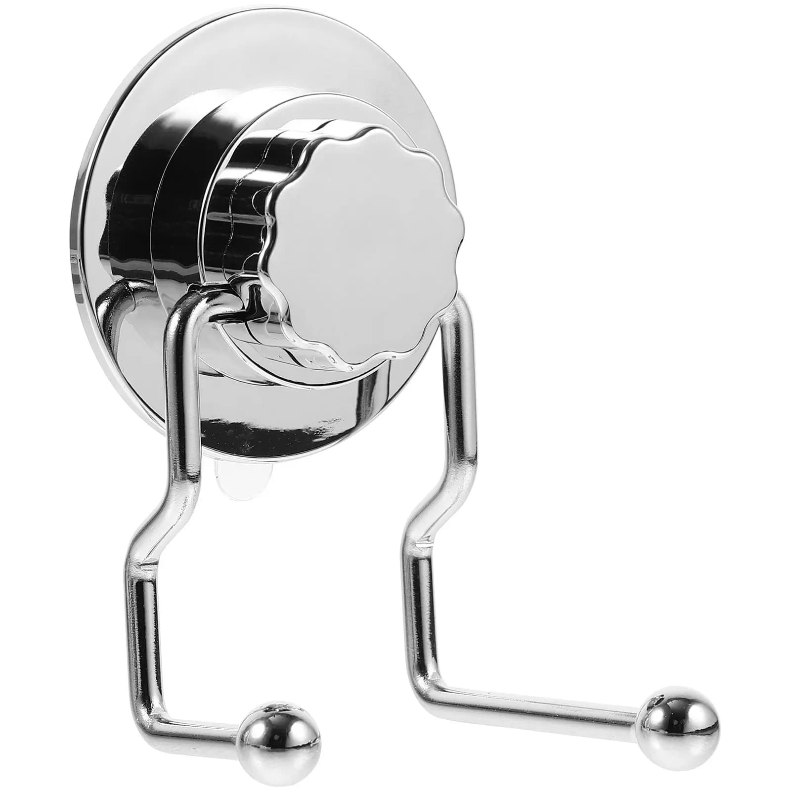 Double Hook Stainless Steel Suction Cup Vacuum Hanger for Bathroom Kitchen Smooth Surfaces Towel Robe Toothbrush Keys Glass