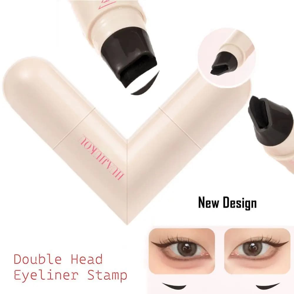 New Waterproof Eyeliner Stamp Quick Dry Long Lasting Eye Liner Stamp Portable Black Color Eyeliner Stamp Pen