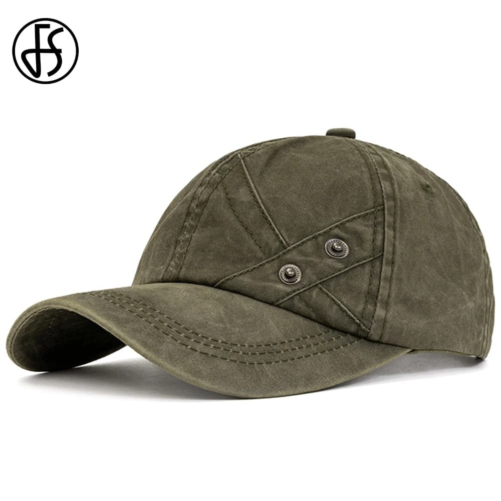 Cappellini da baseball vintage verde militare FS per uomo, cappelli estivi da donna, streetwear, hip hop, cappello casual in cotone, dad hat, gorras hombre