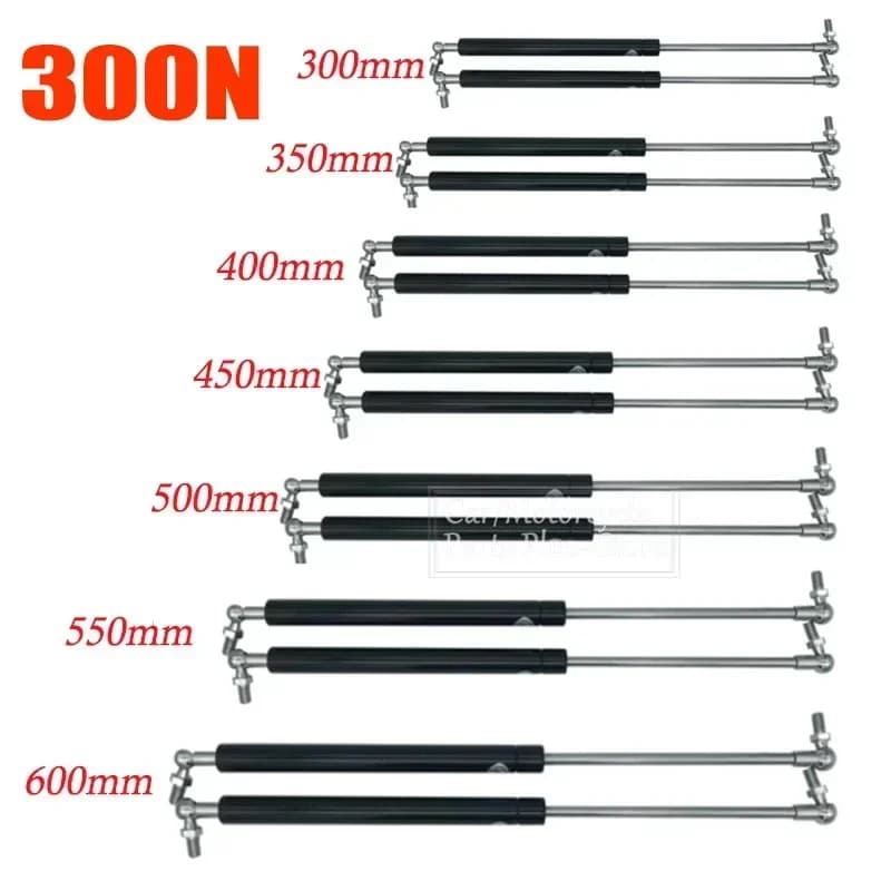 2x 300N Ammortizzatori Per Auto Cofano Anteriore Cofano Baule Posteriore Portellone Boot Ammortizzatore Ascensore Puntone Barra di Supporto Molla A Gas Bus RV 300-600mm