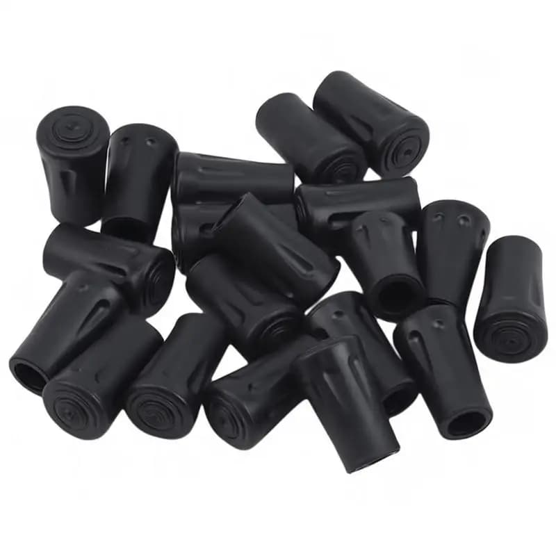 20Pcs Non-Slip Rubber Trekking Pole Tip Cover Wear-Resistant Alpenstock Foot Cap Outdoor Hiking Cane Protector