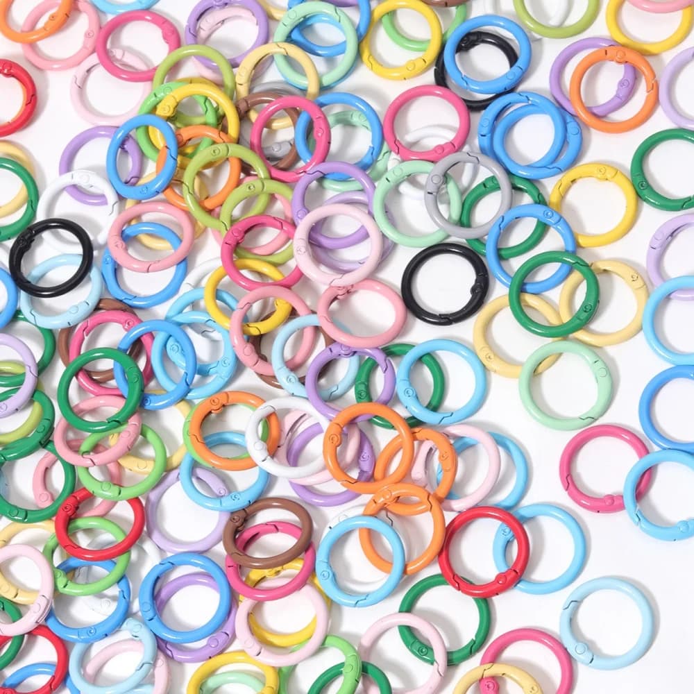 10 pz/lotto Moschettoni a molla colorati apribili, ganci per borse, fermagli per portachiavi, connettori per catene per cani, per gioielli fai da te