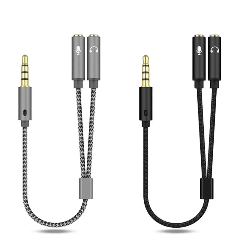 Splitter per Cuffie 3.5mm Audio+Microfono, Cavo Y Stereo a 4 Poli per PS4, PC e Cuffie da Gaming