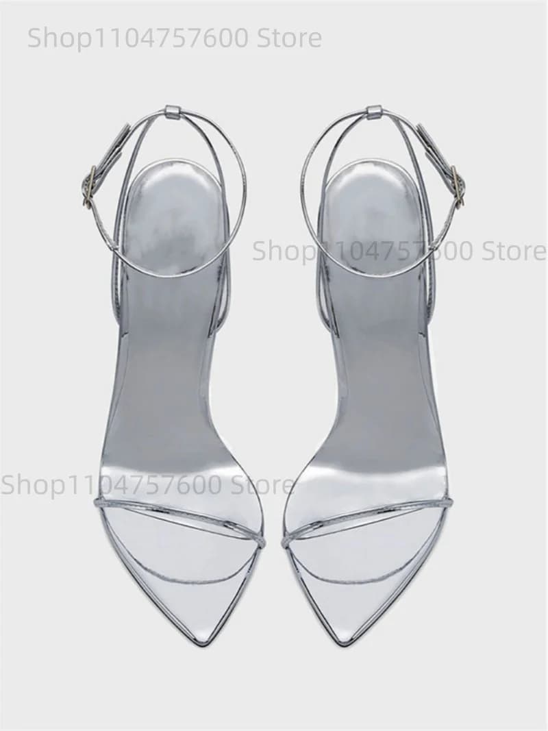 Women's Pointed Toe Stiletto Heel Sandals Ankle Two Strap Design Sandals Parties Special Events Sexiness Ladies Large Size Shoes