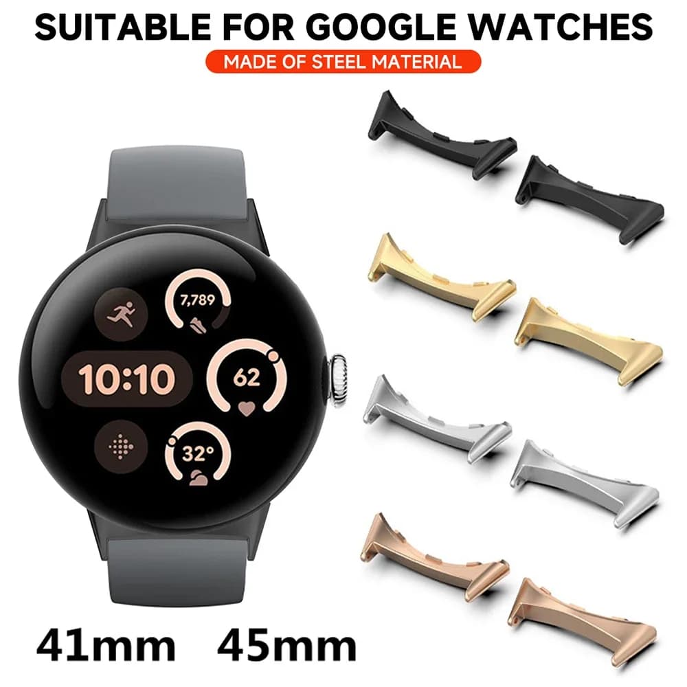 2 piece watch strap connector adapter for Google Pixel Watch 3 41mm 45mm smartwatch accessories in spare metal