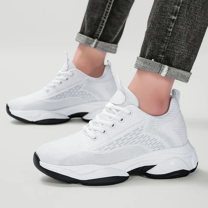 Casual Sneakers Shoes Men Thick Bottom Lightweight Men Shoes Mesh Breathable Heightening Wear-resistant Casual Sports Shoes Mens