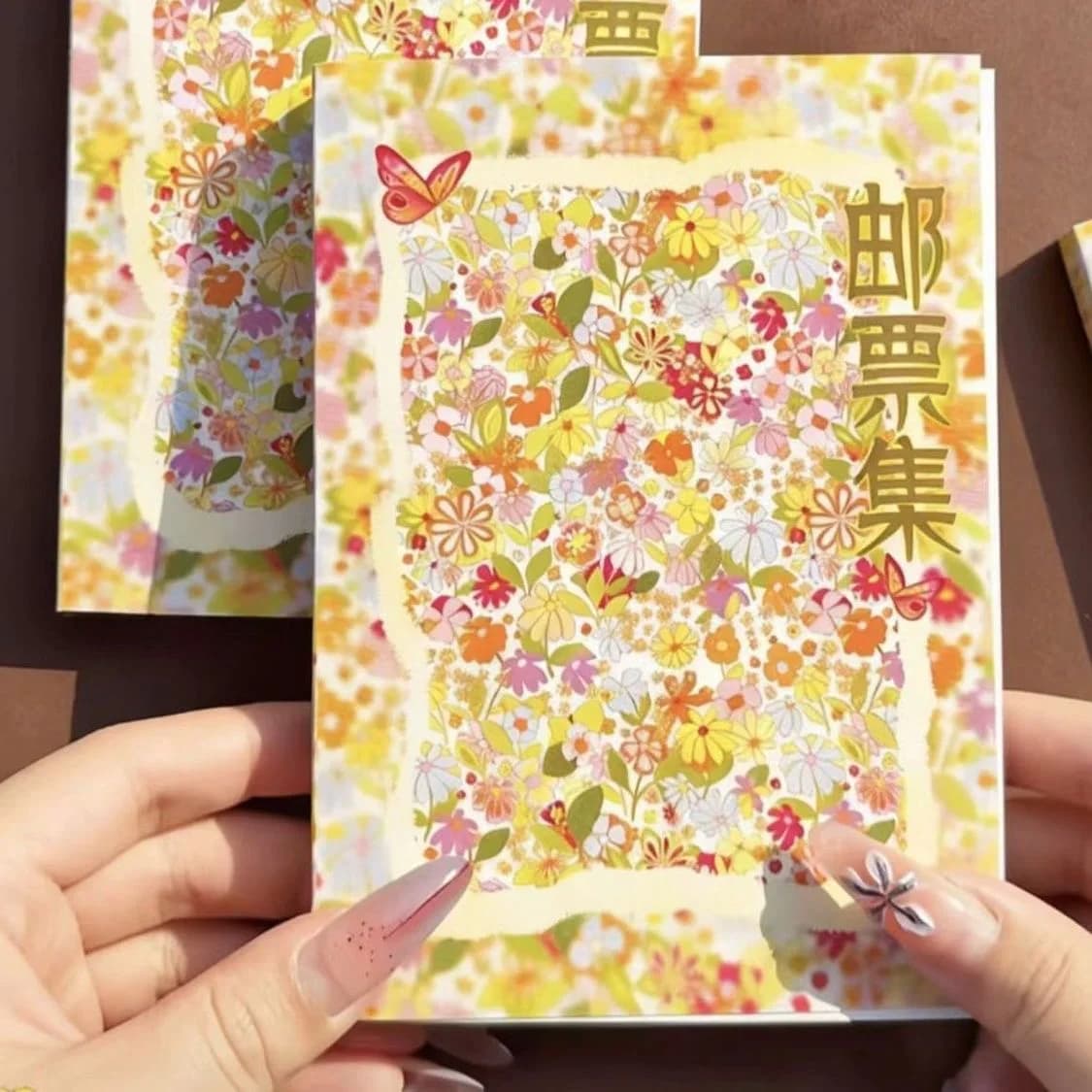 Retro Floral Stamp Set Mailing Set Sticker Japanese Matte Film Hand Account Decoration Hand Account Collage Material Cute Gift