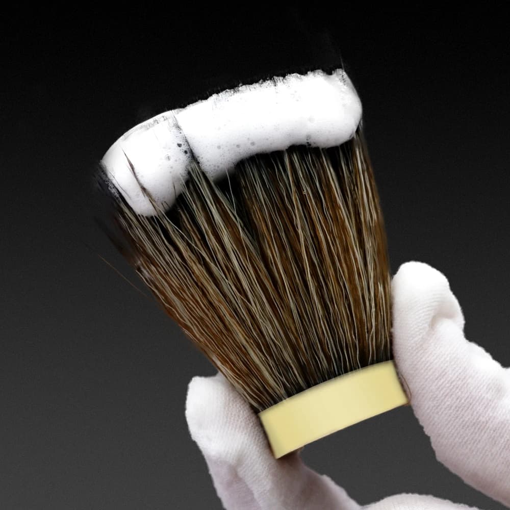 GDMG Pennello imitazione tasso misto Capelli sintetici Nodo con sapone da barba o crema Kit per la pulizia della barba da uomo