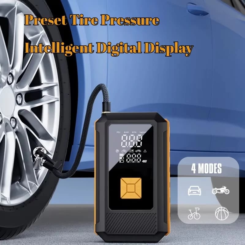 Avviatore di Emergenza per Moto e Auto con Pompa d'Aria, Picco 150PSI, Compressore d'Aria Portatile, Power Bank Auto, Gonfiatore Pneumatici
