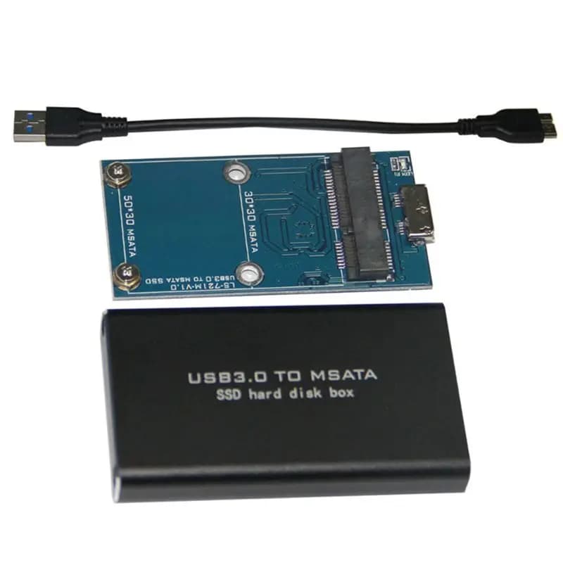 Bellissimo! Adattatore per custodia per disco rigido esterno con custodia SSD da MSATA a USB 3.0 per SSD MSATA 30X50mm 30X30mm
