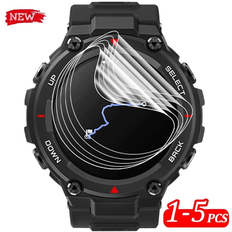 For Huami Amazfit T-Rex/T-Rex 2/T-Rex Pro SmartWatch Screen Protector Soft Hydrogel Transparent Shockproof Film Not Glass