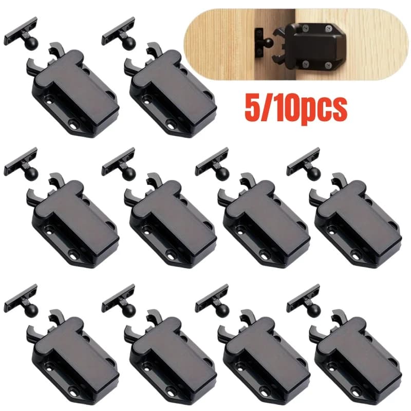 5/10 pezzi Push To Open Cabinet Catch, chiusure touch non magnetiche, dispositivo autobloccante rimbalzo arresto porta per armadio cassetto armadio