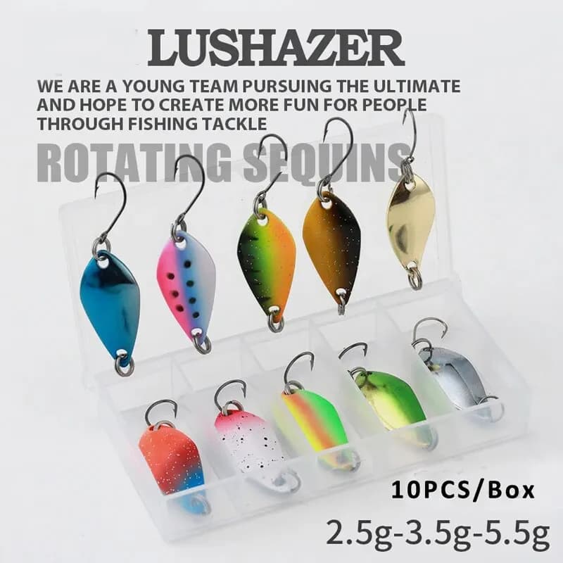 2.5g/3.5g/5g Fishing Kit Jig Cucchiaio Richiamo Esca Set Duro Metal Spinner Wobbler Cucchiaio Trota Bass Area Fishing Tools Richiamo spoon bait