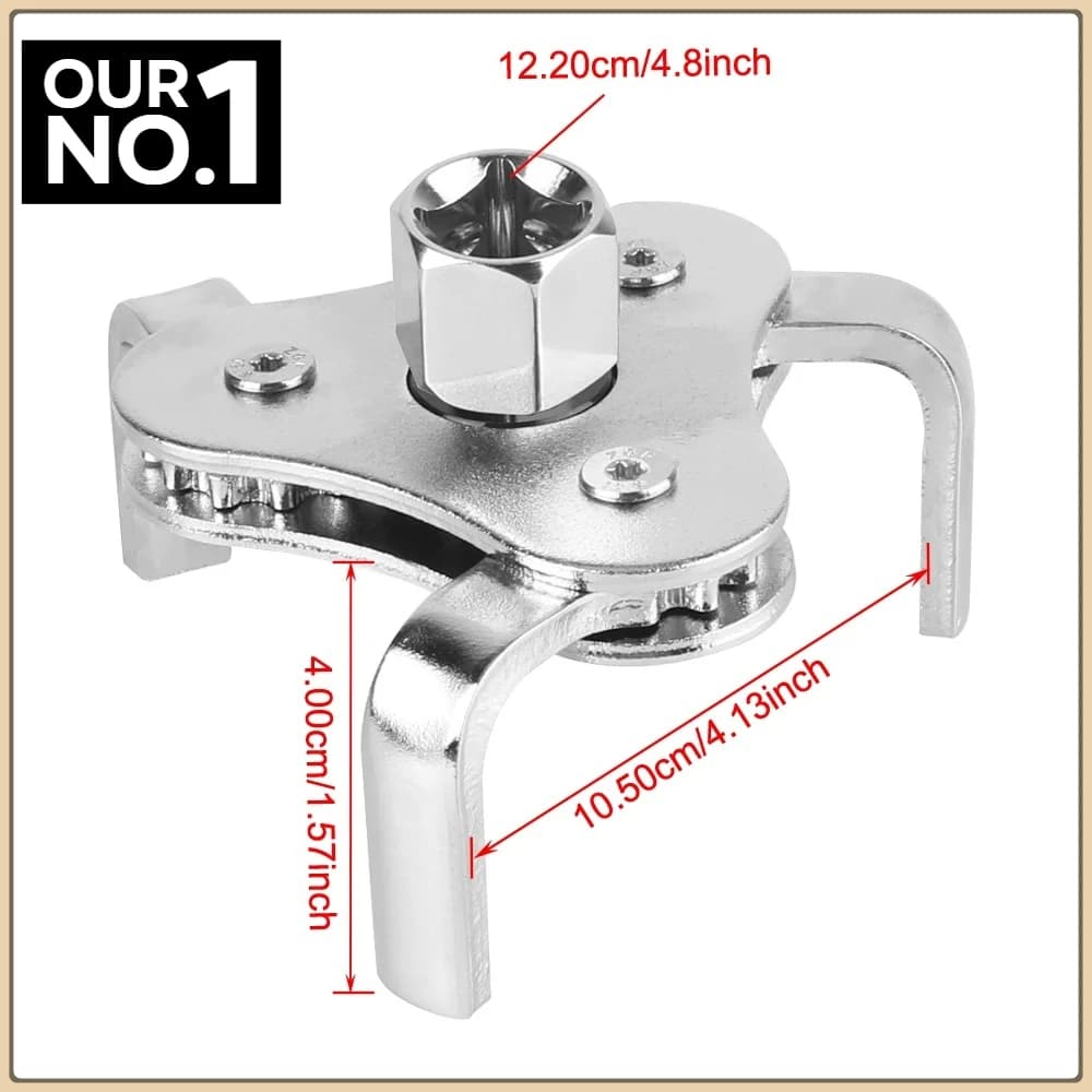 Chiave per filtro olio regolabile con chiave di rimozione per noninstallazione a 3 ganasce da 2-1/2 pollici a 4,5 pollici Set di strumenti per chiave per filtro olio universale