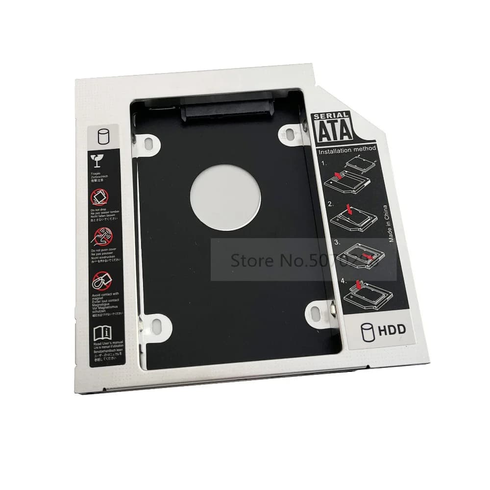 Adattatore Caddy per 2° HDD SSD da 12,7mm per Alloggiamento Ottico, Compatibile con Lenovo IdeaPad G400 G405 G500 G505 G460 G470 G475 G485 G510