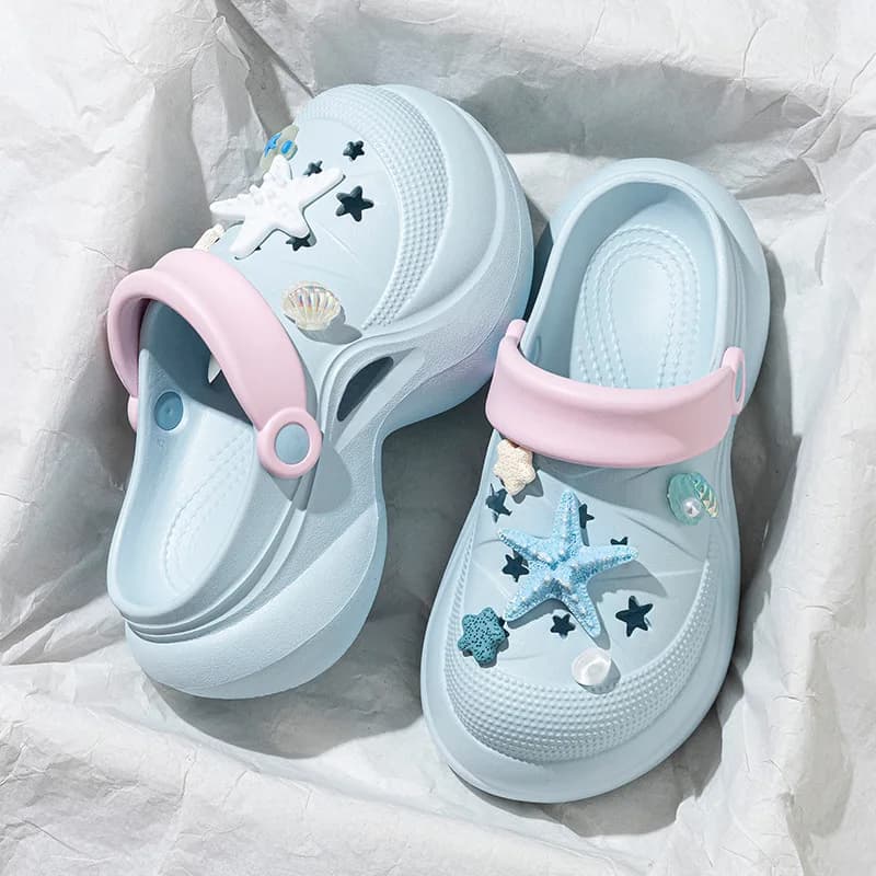 Scarpe da donna con fori, ciabatte da spiaggia monopezzo, pantofole fresche da casa, scarpe da donna con punta chiusa