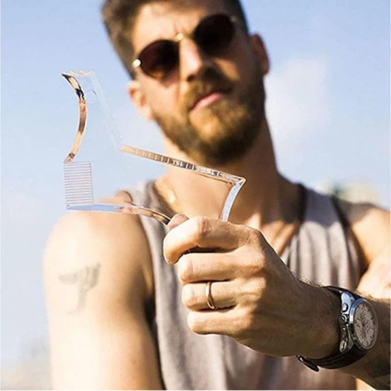 Men's Black Plastic Modeling Combs for Baffi and Barba, Accessories for Stylizing and Districating, with Cutting and Damage Function