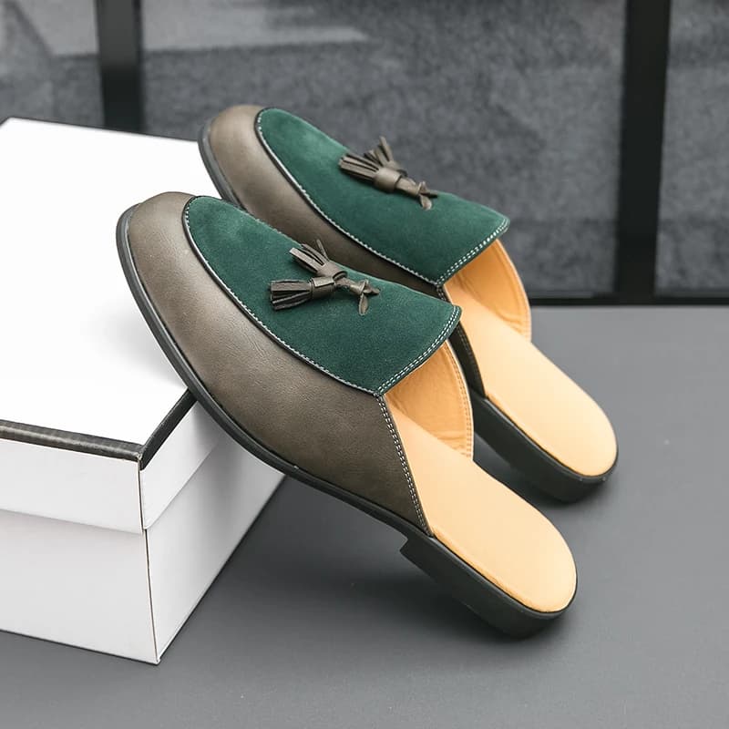 Yuppie Loafers Men Summer Slip On Casual Tassels Leather Shoes For Men Fashion Social Shoes Mules Male