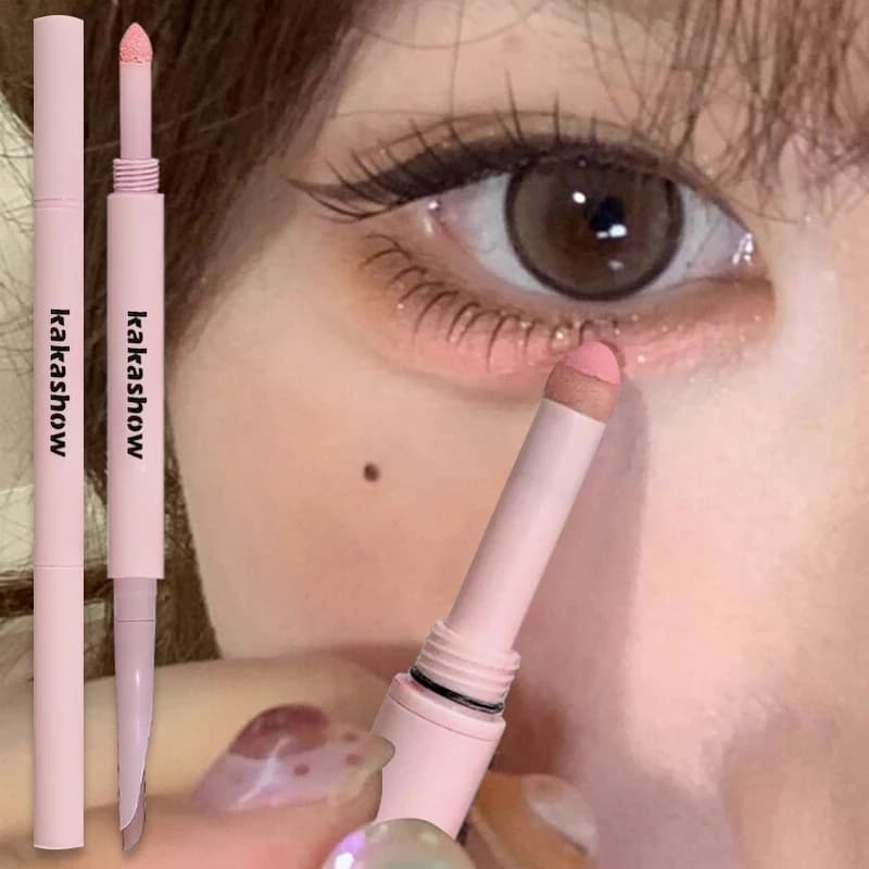 1Pc Meniscus Double-end Lying Silkworm Eyeliner Pencil Pearlescent Matte Nude Pink Highlighter Shadow Pen Brightening Eye Makeup