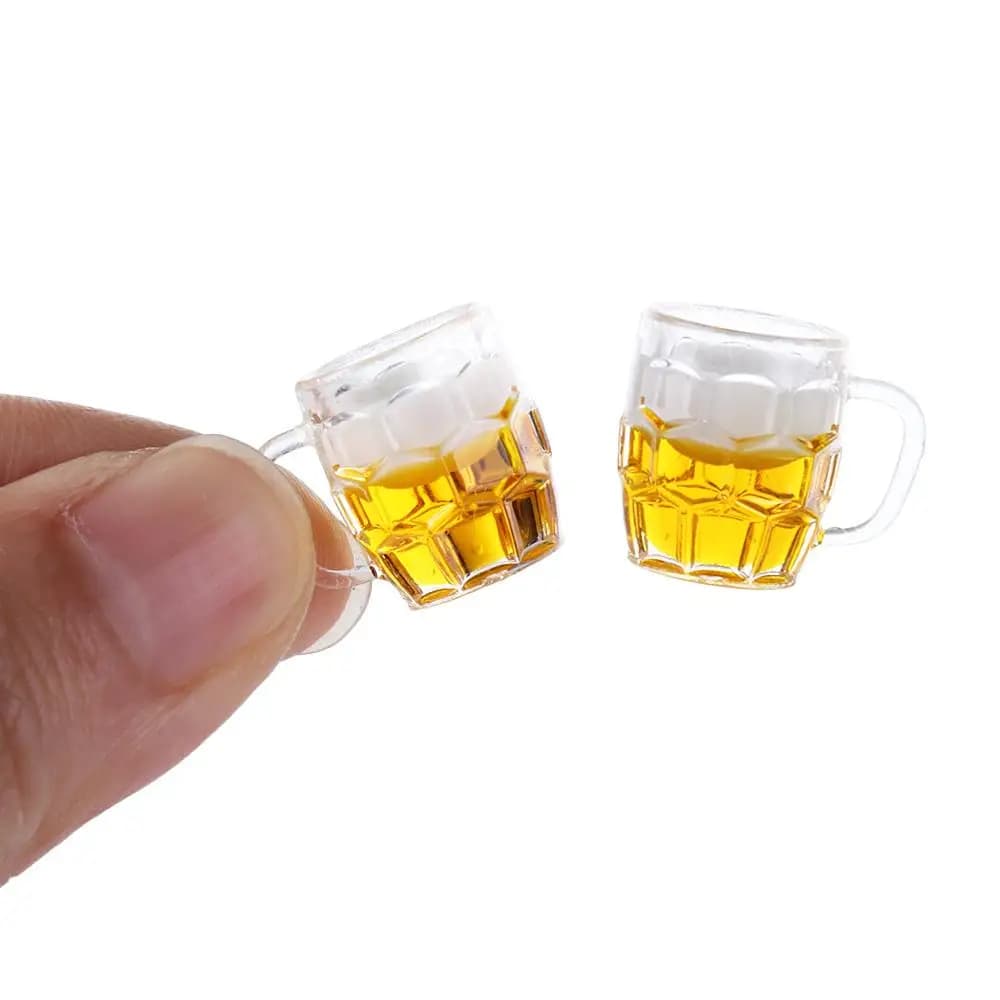 Miniatura Decorativa, Modello di Scena in Miniatura, Mini Boccale di Birra, Mini Tazza di Limone, Bevande, Boccale di Birra in Miniatura per Casa delle Bambole