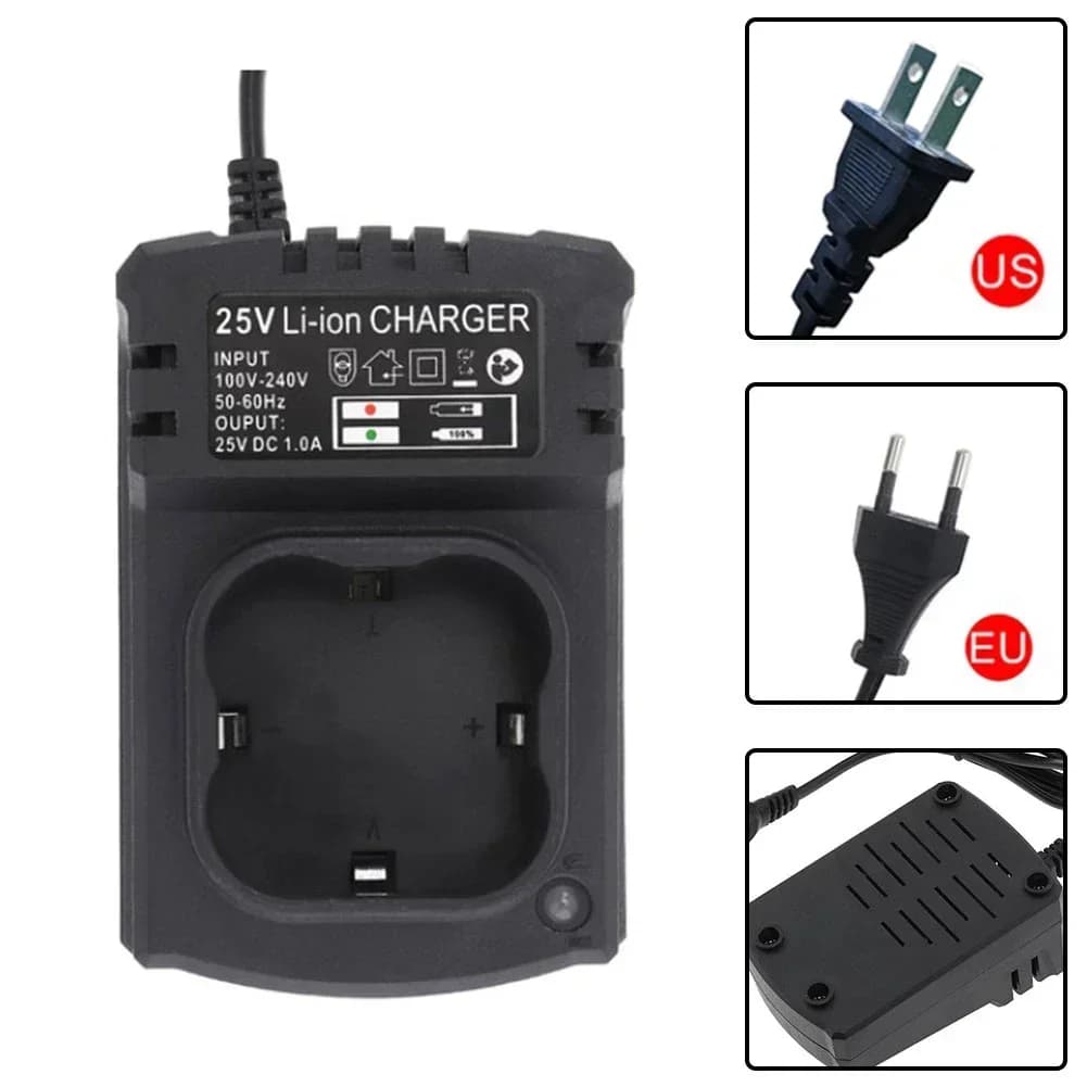 Electrical Drill Charger DC 25V 1000mA Li-Ion Battery Power Adapter Power Tool Accessories US/EU Plug NEW