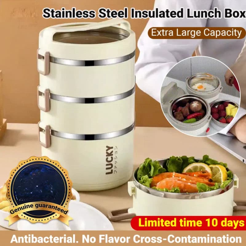 Lunchbox isolato in acciaio inossidabile Bento Box multistrato Contenitore per il pranzo isolato a tenuta stagna