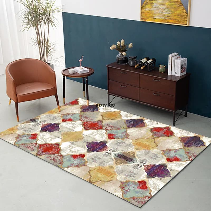 Copri tappeti marocchini con stampa geometrica per camera da letto Soggiorno Tappetino da bagno antiscivolo Copri zerbino Portico Tappeti Alfombras
